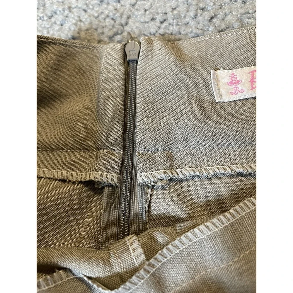 Wide Leg Dress Pants Sz M Beige Ultra High Rise Career Party Classic - Picture 8 of 10